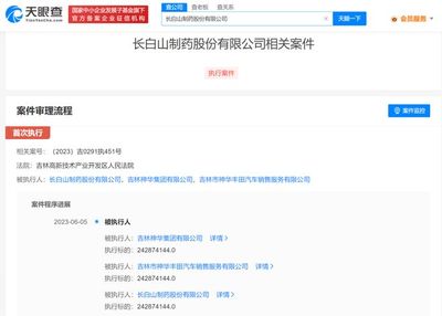 吉林神华集团公司及其旗下长白山制药等公司被强制执行2.4亿!
